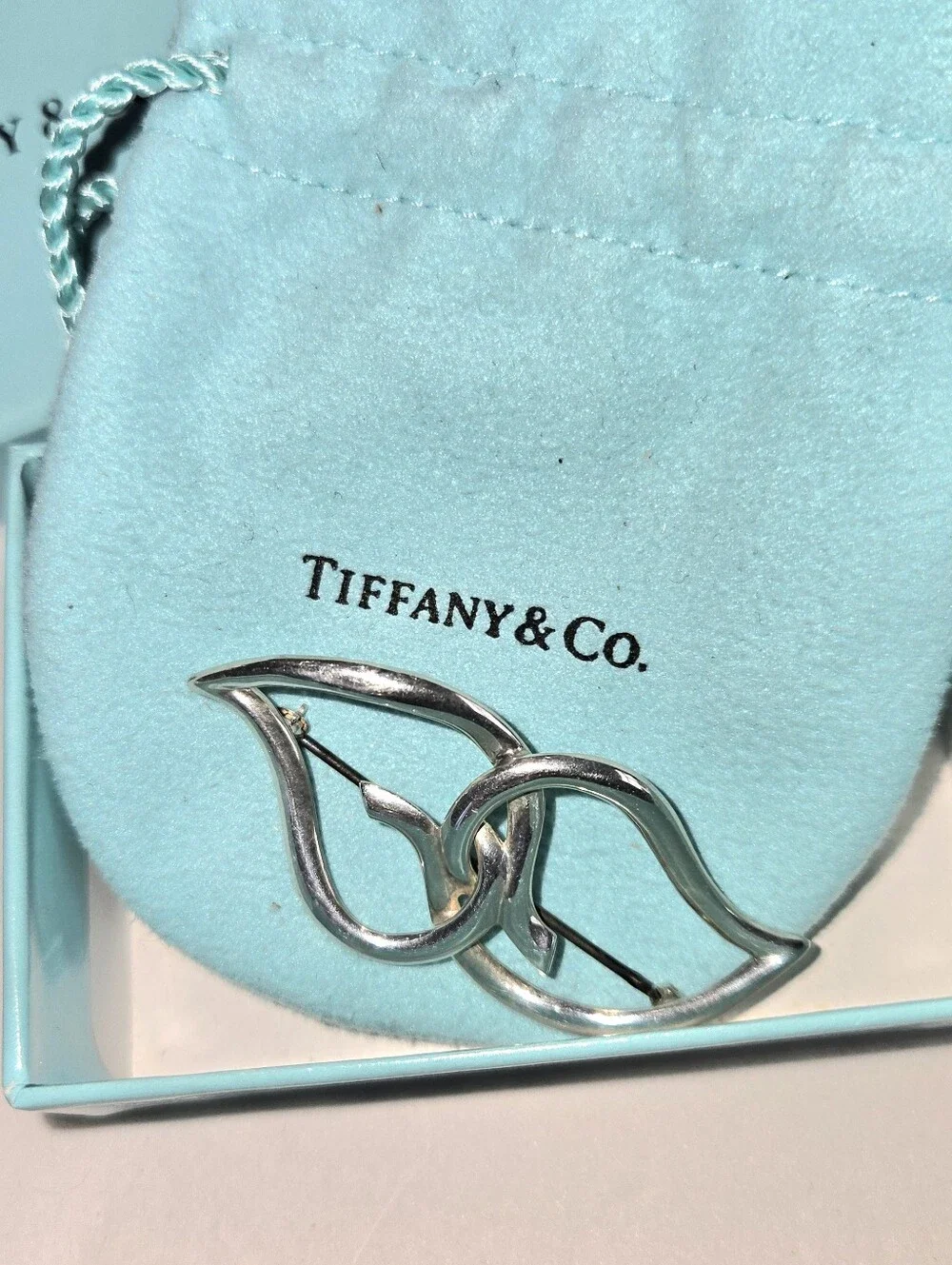 #160 - Tiffany & Co. Double Leaf Brooch, Sterling Silver 925
